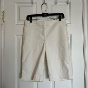 St. John white Bermuda shorts
